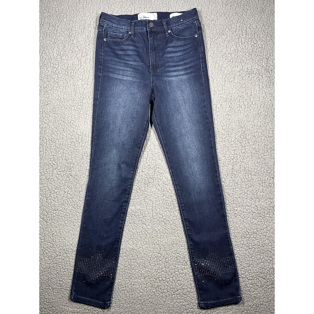Sam Edelman Jeans Womens 28 Dark Wash Blue High Rise Skinny Studded Ankle Denim